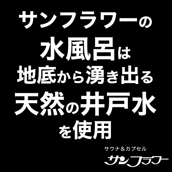 地下から湧き出る天然の井戸水を利用した水風呂